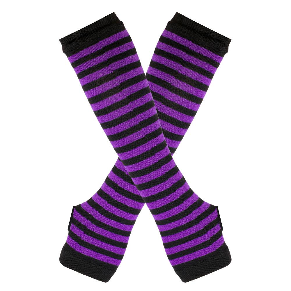 1 пара модных женских эмо-перчаток, женские полосатые перчатки до локтя, теплые вязаные длинные перчатки без пальцев, варежки до локтя, рождественские аксессуары, подарок 2024 г.