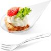 50Pcs Tear Drop Tasting Spoons Plates Reusable Ice Cream Cup  for Catering Party Supplies