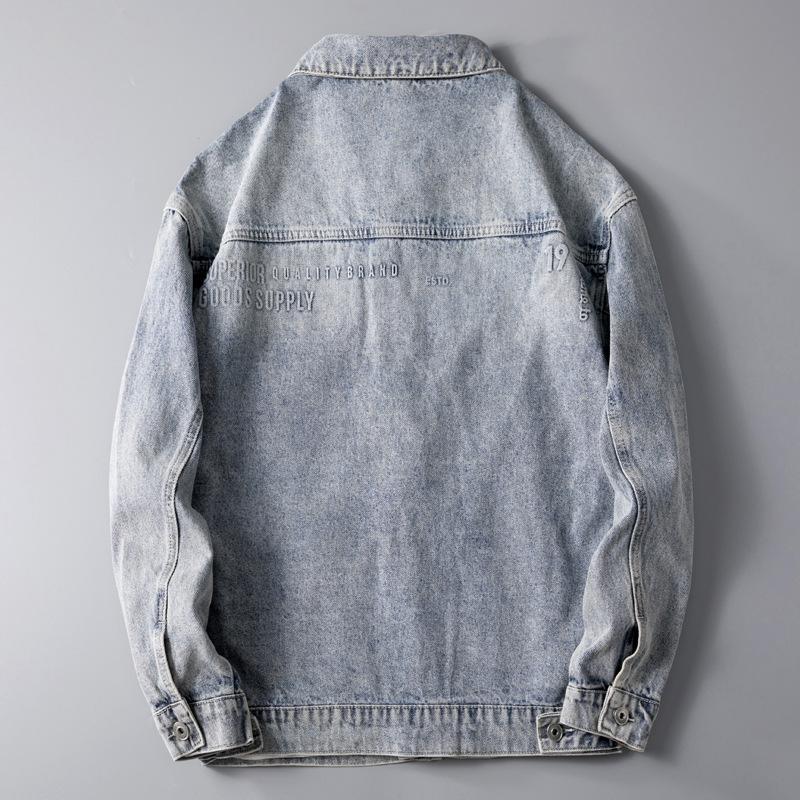 2024 Весна и осень джинсовая куртка мужская больших размеров свободный топ для полных мужчин плюс толстый размер мужская куртка куртка куртка куртка тренд