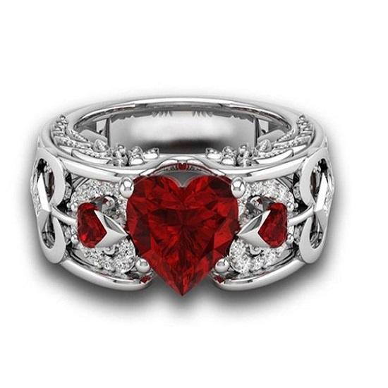 Элегантные женские женские украшения из страз в форме сердца принцессы обручальное кольцо