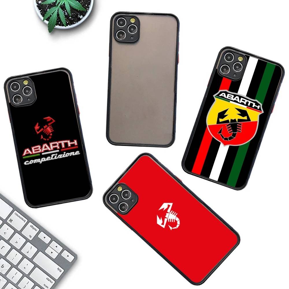 A-Abarth ЛОГОТИП Матовый Прозрачный Чехол для Телефона Для IPhone Case 16 15 14 13 12 11 Pro Max X XS Max Plus