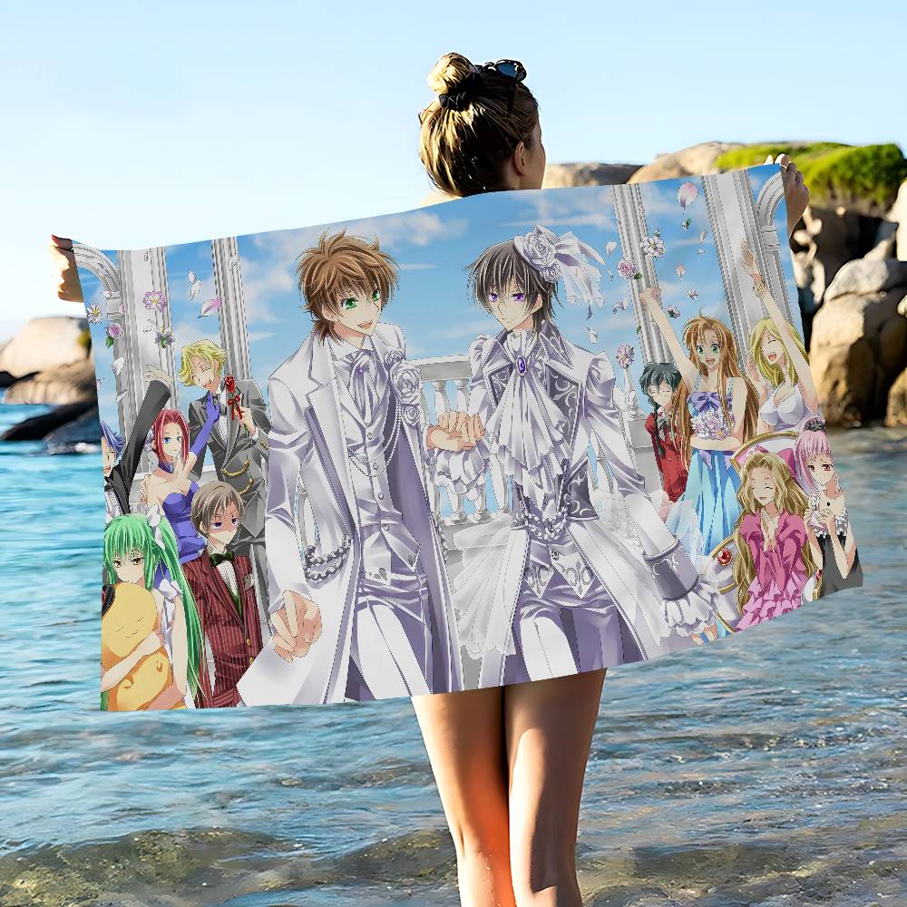 Классическое аниме про мехов C-Code G-Geass Микрофибровое пляжное полотенце Впитывающее Быстросохнущее Мягкое Полотенце для йоги, плавания, курорта, альпинизма