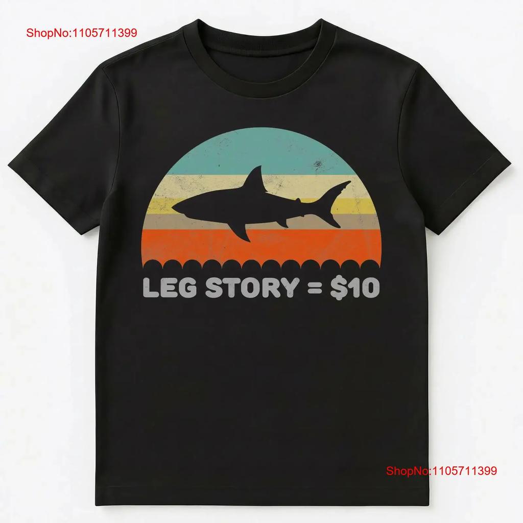Funny Leg Story Shark T Shirt Long Or Short Sleeves Vintage Washed Designer Clothes Streetwear Casual Fashion Slightly Soft