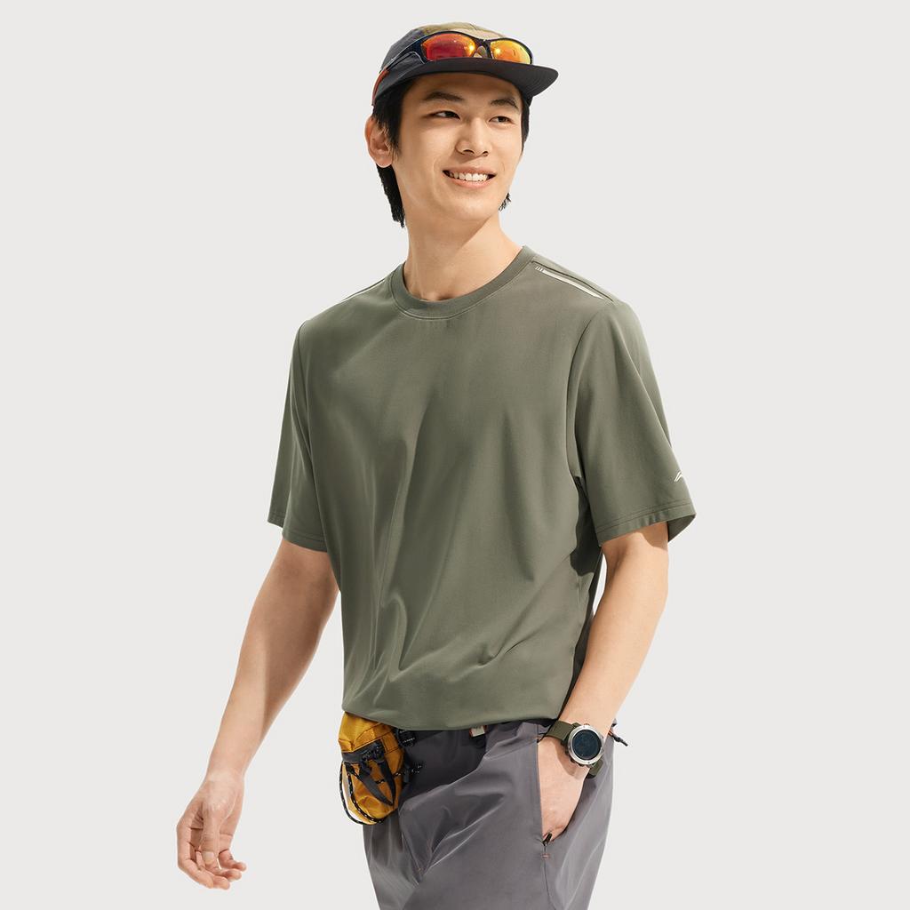 Li Ning Cool Tea T Повседневная Спортивная Универсальная Удобная Дышащая Футболка с Коротким Рукавом Мужские Топы Чайный Зеленый ATSV509-11