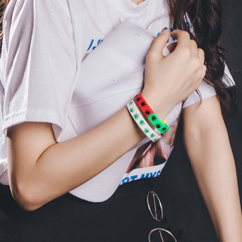 Maple Leaves Fashion Jewelry Waterproof Bangle Maple Leaf Bracelet Silicone Bracelet Wristband
