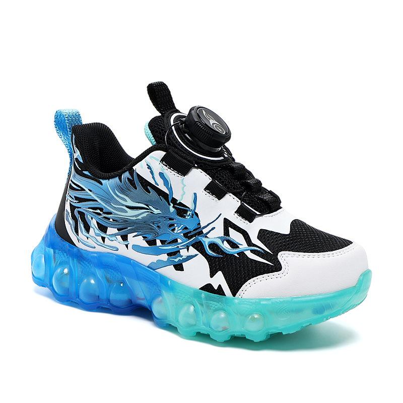 Дышащие спортивные кроссовки для мальчиков Осень 2025 с вращающейся пряжкой для бега