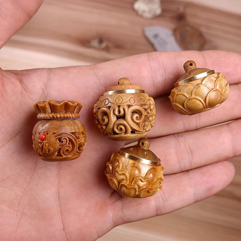 Подвеска-тыква из зеленого сандала, шарм для телефона и DIY полый орнамент для ювелирных изделий.