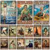 Vintage Sailor Decorative Plate Classic Metal Tin Sign Art Metal Plaque Man Cave Home Metal Sign Cafe Industrial Decor
