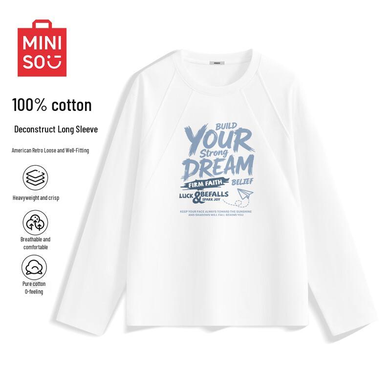 MINISO Men's Campus Style Long-Sleeve Tee