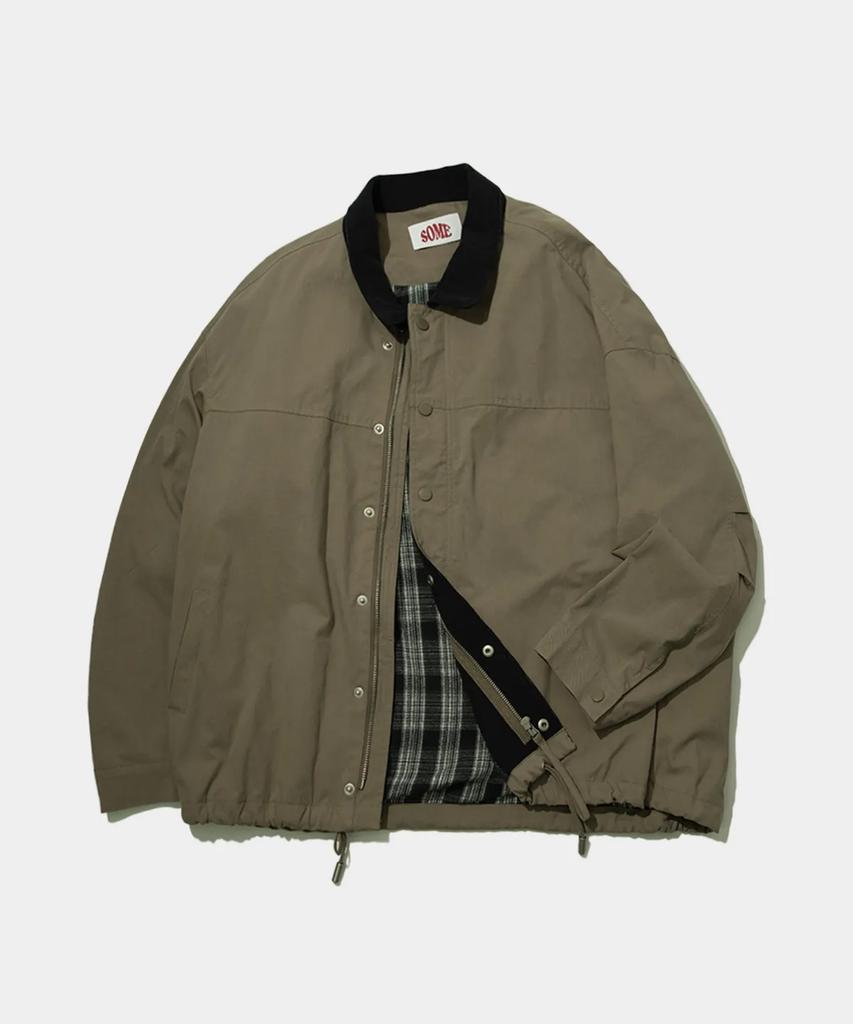 Некое Место Color-Block Вельветовый Воротник Куртка-Ветровка Barbour Охотничья Trucker Jumper [Бежевый]