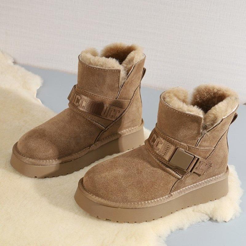 Модные женские зимние ботильоны однотонные уличные 2024 высококачественные зимние теплые короткие плюшевые плоские ботинки с обувью Botines De Mujer