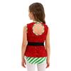 Kids Girls Christmas Santa Elf Costumes Candy Cane Striped Sequins Dance Leotard Xmas Skating Bodysuit