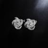 Silver Plated Earrings S925 Silver Earrings Zircon Ball Women's Earrings Charm Jewelry Wedding