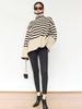 Striped Turtleneck Sweater Women's Pullover Jacket