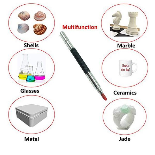 DIY Ceramics Engraving Tool Durable Anti Slip Handle Lettering Alloy Tip Double End Etching Pen Scriber Marking Engraving Tools