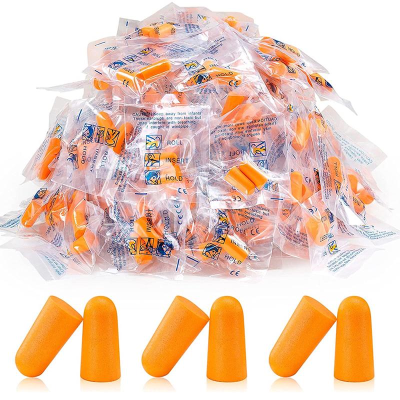 10Pairs Soft Orange Foam Ear Plugs Tapered Travel Sleep Noise Prevention Earplugs Noise Reduction Sound Insulation Ear Protection