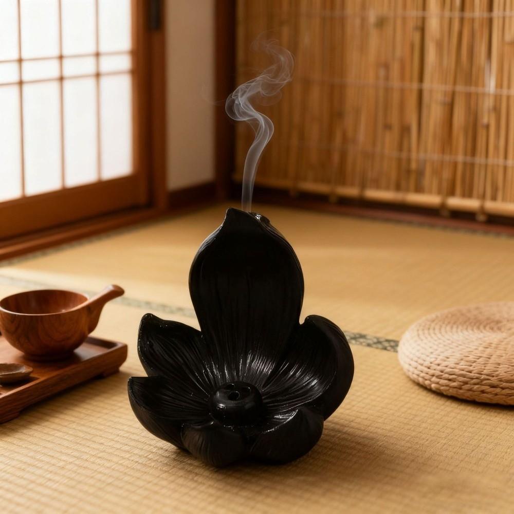 Resin Lotus Tabletop Incense Base Zen Chinese Style Lotus Incense Stick Incense Stick Burner Spa