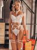New Lace Sexy Lingerie Transparent Hot Lace Erotic Underwear Bra Set and Garter Hot Erotic Sleepwear Likable  Appeal