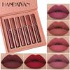 6Pcs Liquid Velvet Matte Lip Gloss Red Lipstick Nude Makeup Women Long Lasting Waterproof Beauty Cosmetics