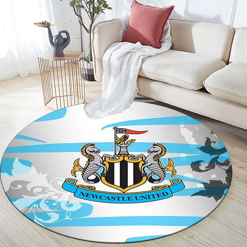 Newcastle United,Round Area Rug,Carpet Rug for Living Room Bedroom Sofa Playroom Decor,Non-slip Floor Mat