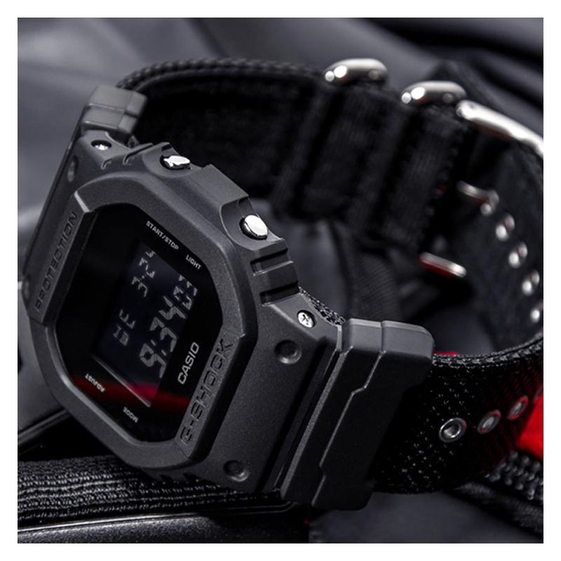Casio Серия G-SQUAD G-SHOCK маленький квадратный ретро мода трендовый классический кварцевый механизм тканевый ремешок японские и корейские часы мужские DW-5600BBN-1PR