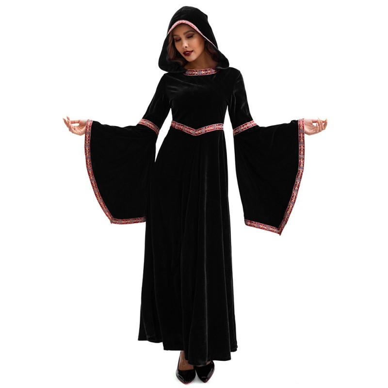 Halloween Family Matching Vampire Costumes Adult Medieval Gothic Dress Kids Party Stage Performance Red