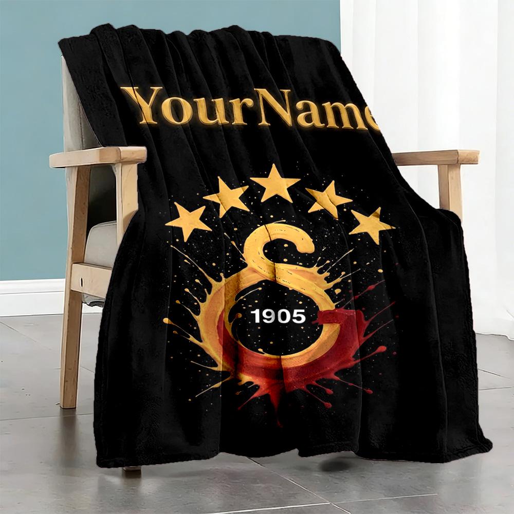 Galatasaray 392 Personalized Name Blanket Gift Personalized Blanket Ultra-Soft Great for Bedding Nap Bed Office for All Occasions