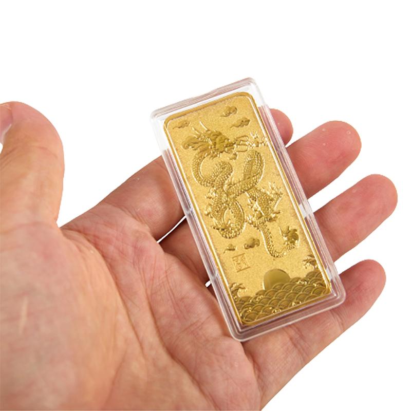 Золотой слиток Дракон Зодиак Традиционный китайский Золотой слиток Бизнес Коллекция Декорация Ювелирное изделие