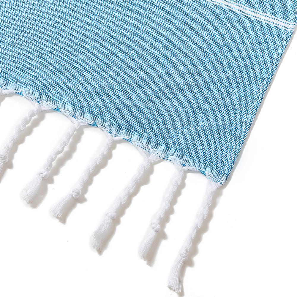 Quick Dry White Turkish Cotton Woven Square Beach Dish Towels Striped Pattern Disposable Antimicrobial Hypoallergenic