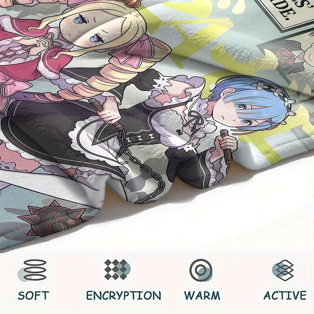 ReZero Starting Life in Another World designPrint Flannel Blanket, High quality Comfortable for All Seasons, Home Decor, Warmth and Comfort