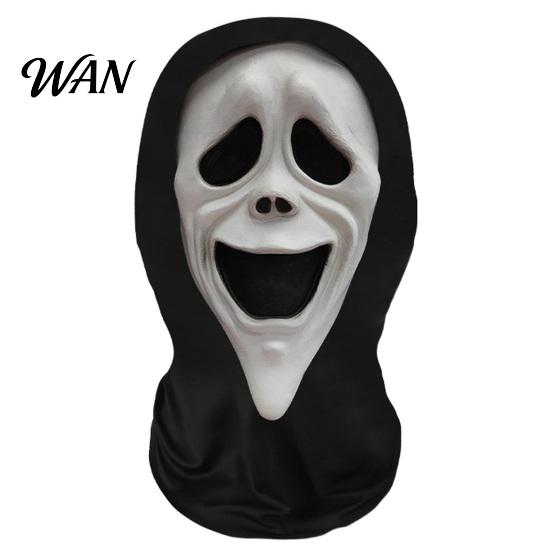 Halloween Costume Essentials for Men Women Horror Headgear, Full Face Mesh Guard Adults, Breathable Foldable Elastic Fabric Hood, Scary Skeleton Ghost