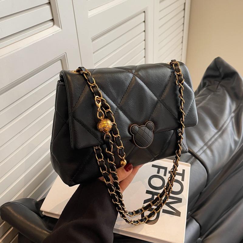 Rhombus Chain Bag Women's Summer New Versatile Shoulder Messenger Bag Casual High-end Small Square Bag