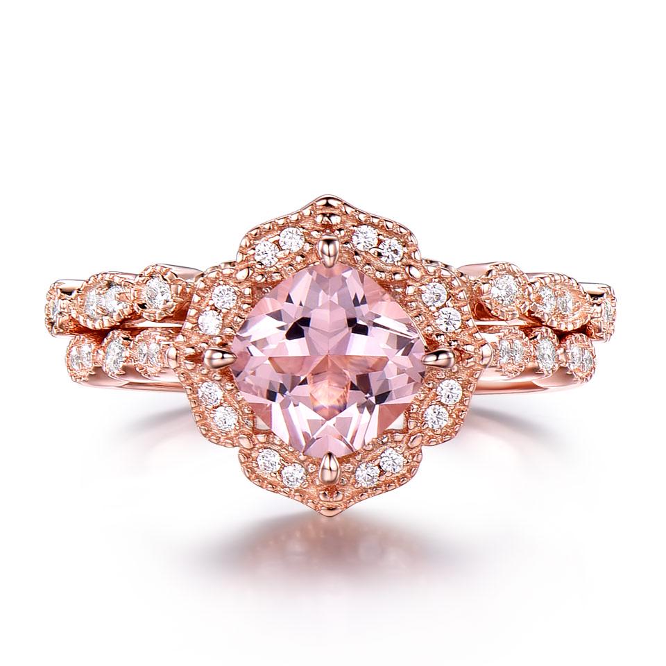 Umcho Элегантный комплект колец из розового золота 925 пробы