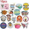 10pcs Lots Flower Letter Slogans Embroidery Patches Butterfly Iron On Patches For Clothing Chrysanthemum Book Sew Stickers 
