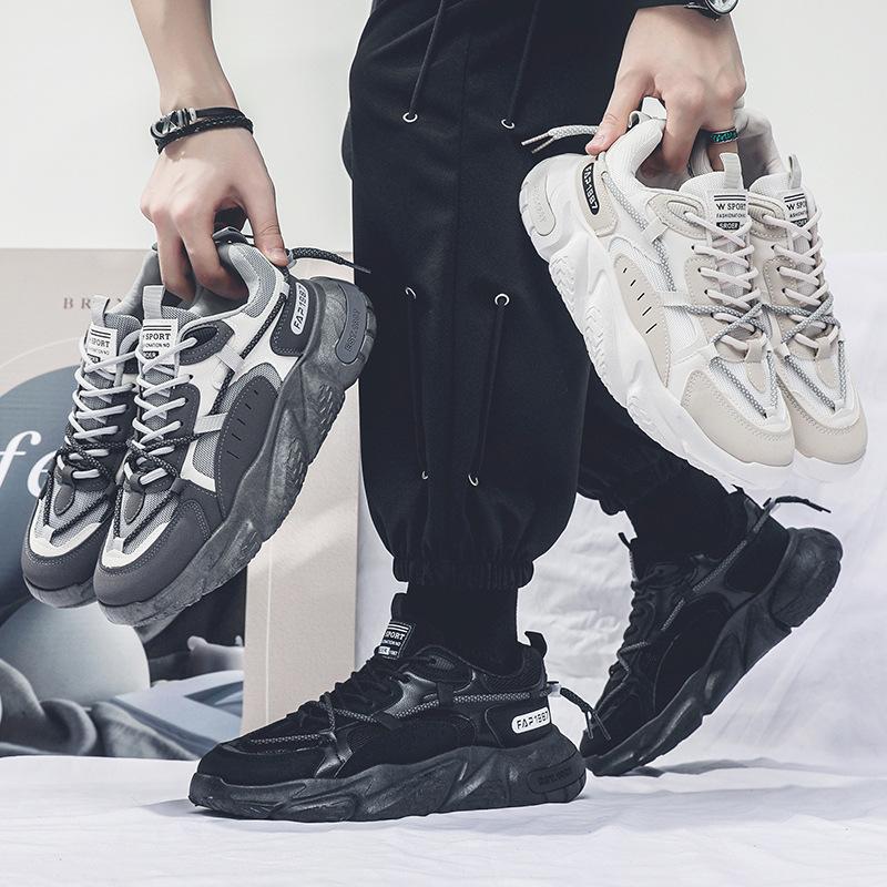 Осенняя мужская обувь, новые дышащие сетчатые туфли, мужская модная универсальная обувь для увеличения внутренней высоты, спортивная обувь для отдыха и бега, модная обувь для папы