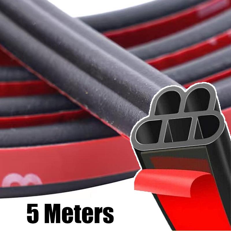 5/10 метров Резиновые уплотнительные полосы для дверей автомобиля Двухслойные уплотнительные наклейки Звукоизоляция Уплотнение Автомобильные наружные аксессуары Оптом