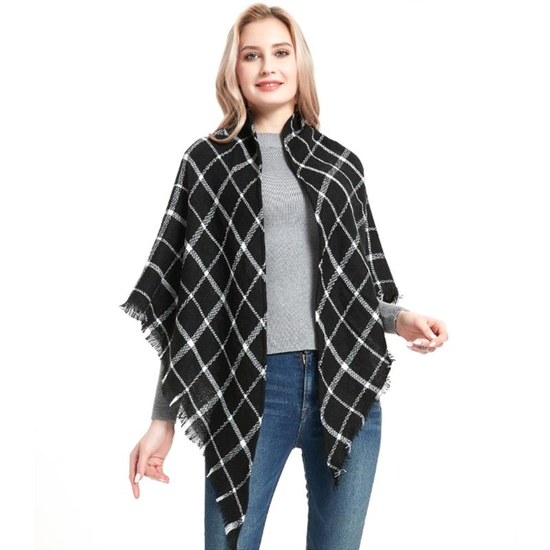 Женский зимний шарф фишу на ощупь как кашемир с яркой зимней шалью-накидкой Зимняя офисная накидка Легко сочетающийся фишу