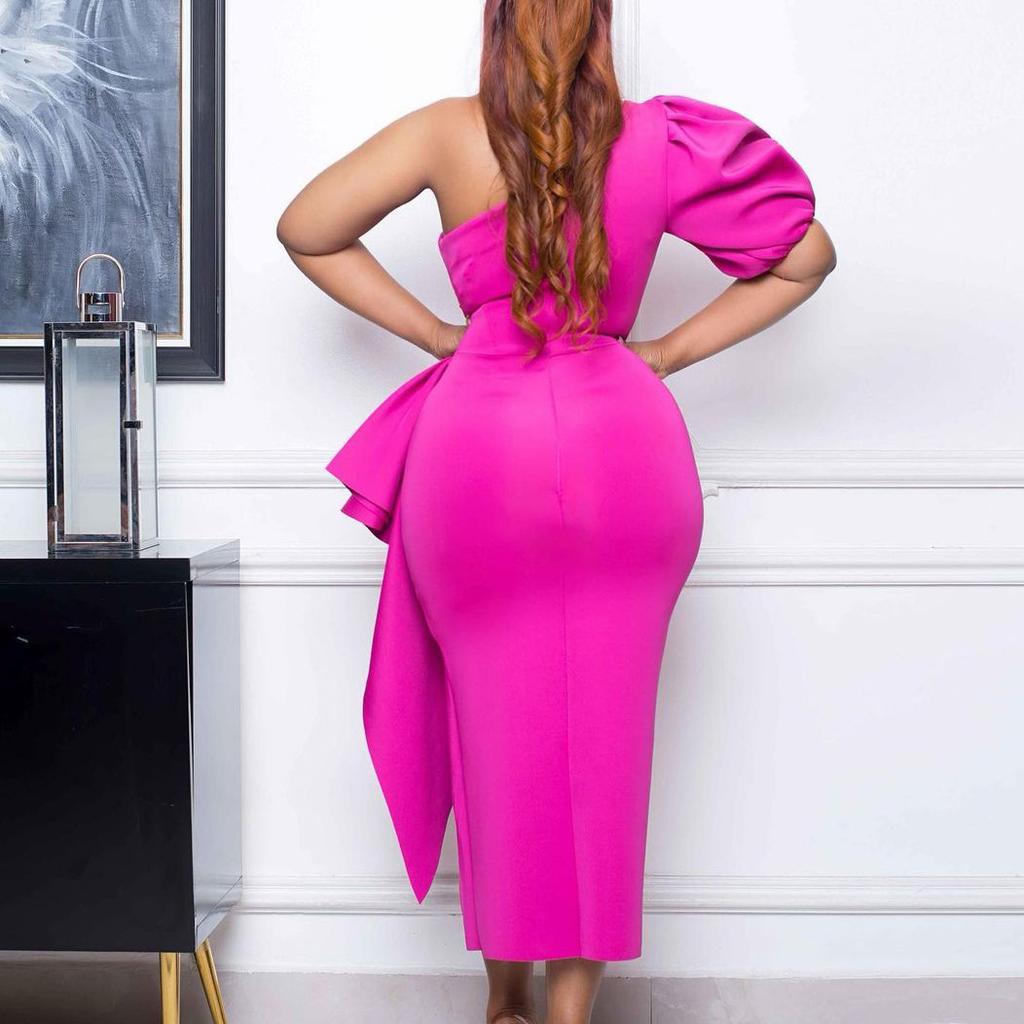 YYFS Женская мода лето весна однотонный принт короткий рукав косой воротник высокая талия повседневные платья