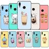 Milk Tea Black Phone Case for Huawei P40 P30 P20 P10 Pro P9 Lite Nova 4E 6SE Psmart 2 2019 Y6 9 Prime Cover Shell