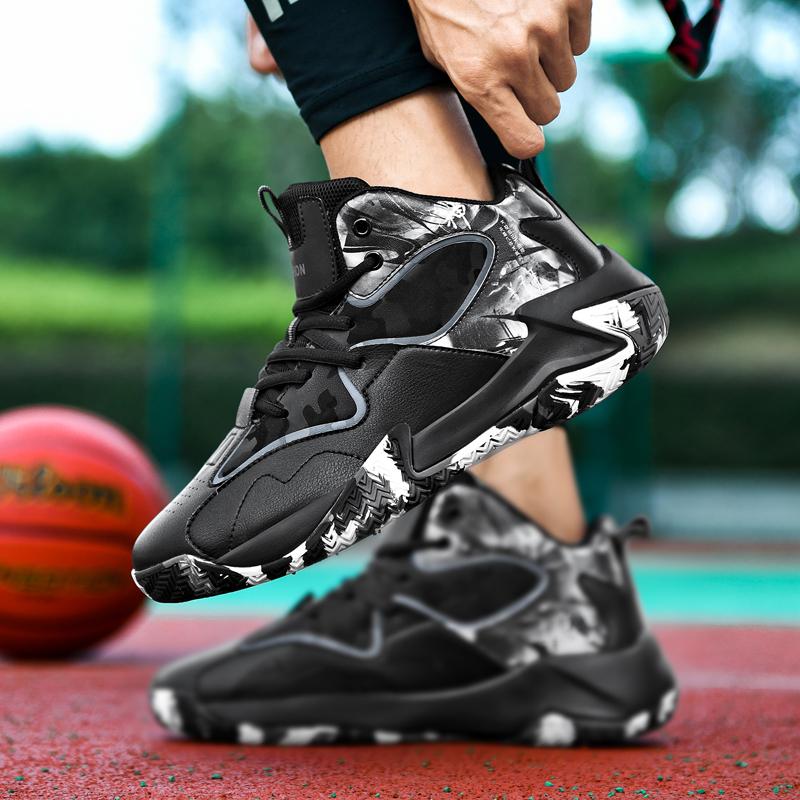 Mens Non-slip Basketball Shoes Outdoor Breathable Comfortable Sports Shoes Young Boy Training Athletic Basketball Sneakers