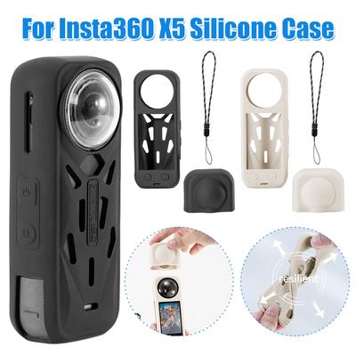 Для Insta360 X5 Силиконовый Защитный Чехол Теплоотвод Панорамная Камера Крышка Объектива Спортивная Камера Корпус Сумка для Объектива Аксессуар