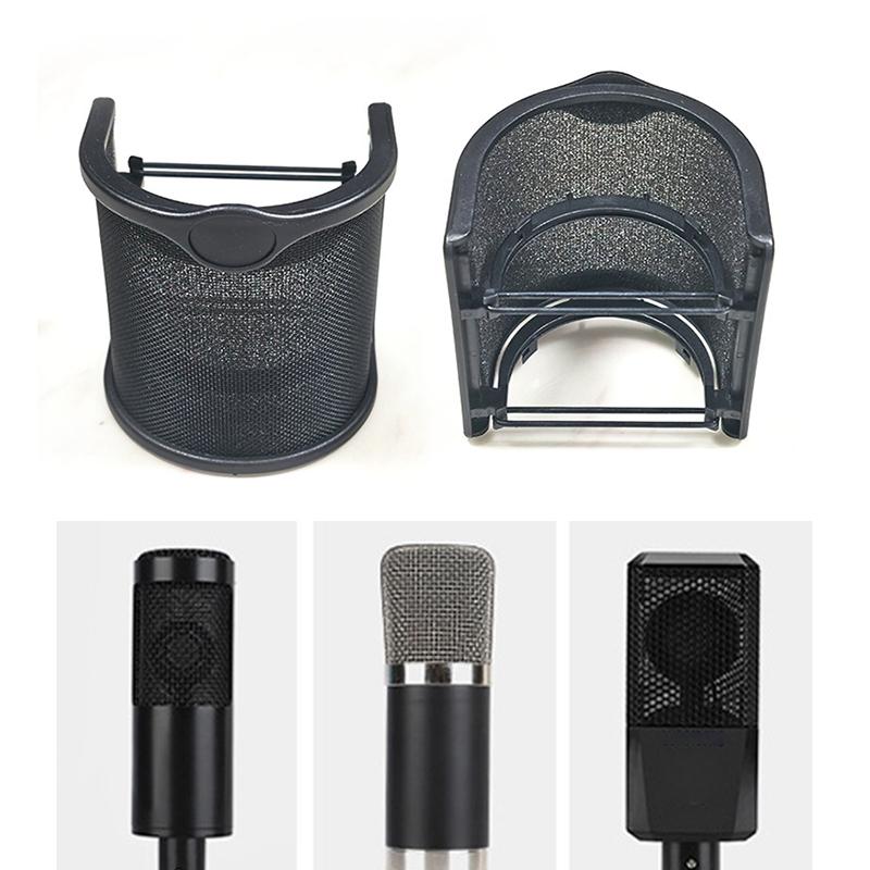 1Pc Handheld Mic Shield Pop Filter Upgraded Double Layers Metal Mesh Foam Etamine Layer Microphone Windscreen Cover