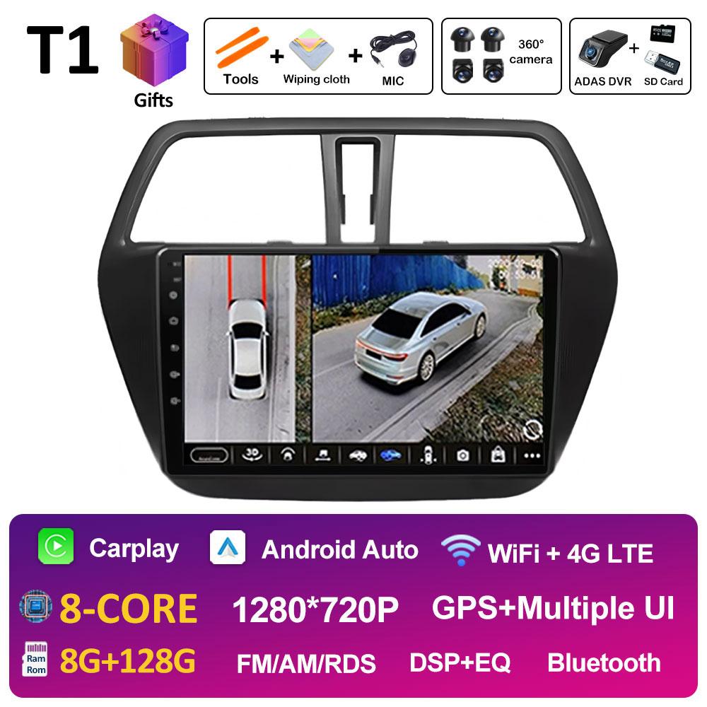 Умная система Android 14 для Suzuki SX4 S-Cross 2014 2015 2016 2017 беспроводной Carplay Bluetooth QLED IPS экран WIFI авто инструменты 4G