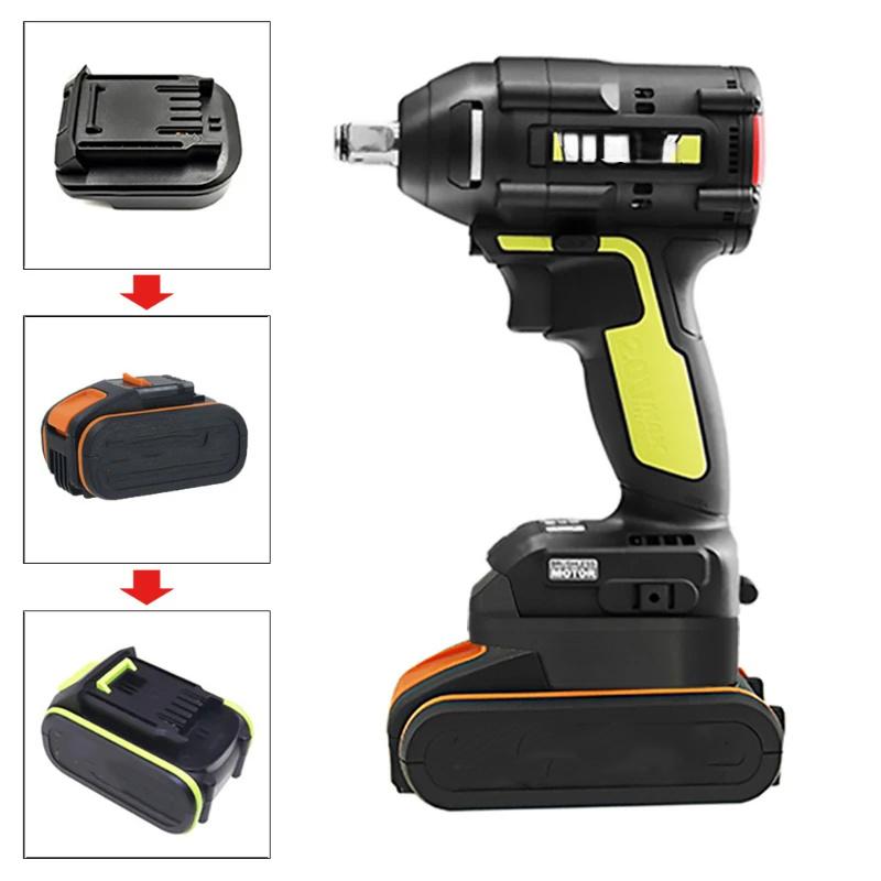 Адаптер батареи ZWINCKY для Worx 20v Оранжевая Маленькая Подошва Электрическое Преобразование в Зеленую Большую Подошву Аккумуляторные инструменты с USB