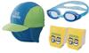 Kids Waterside Play 3 Piece Set M Size Arm Green SES15KM (Cap, Goggles, Float)