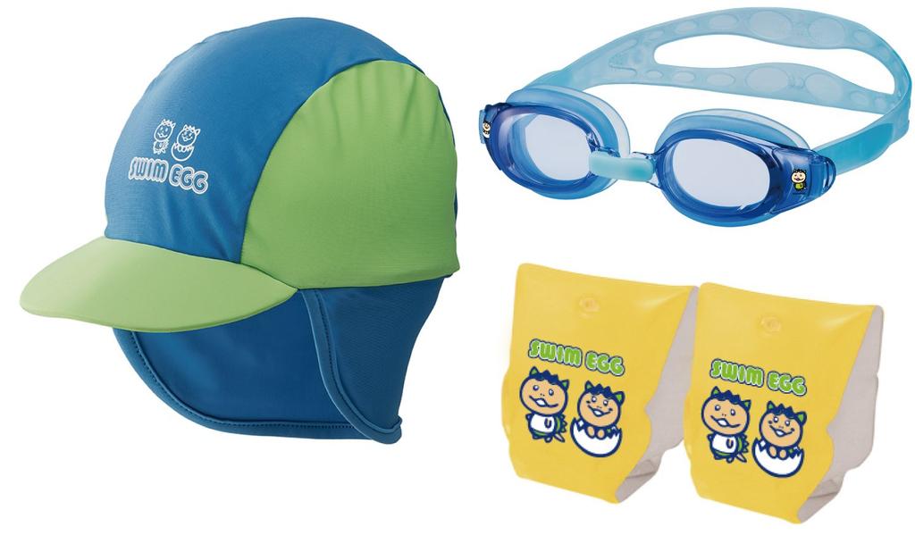 SWANS Kids Waterside Play 3 Piece Set M Size Arm Green SES15KM (Cap, Goggles, Float)