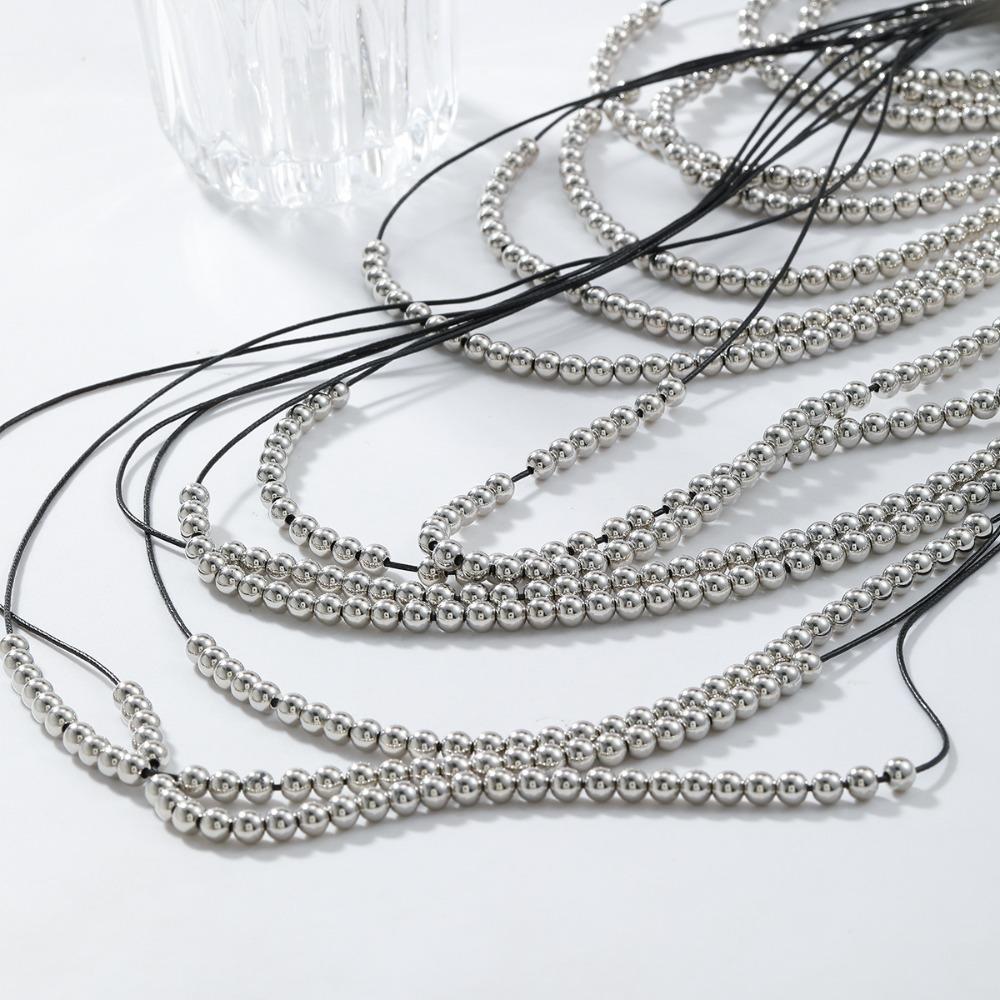 Layered Tassels Necklace Boho Multilayer Imitation Pearl Necklace Wedding Jewelry