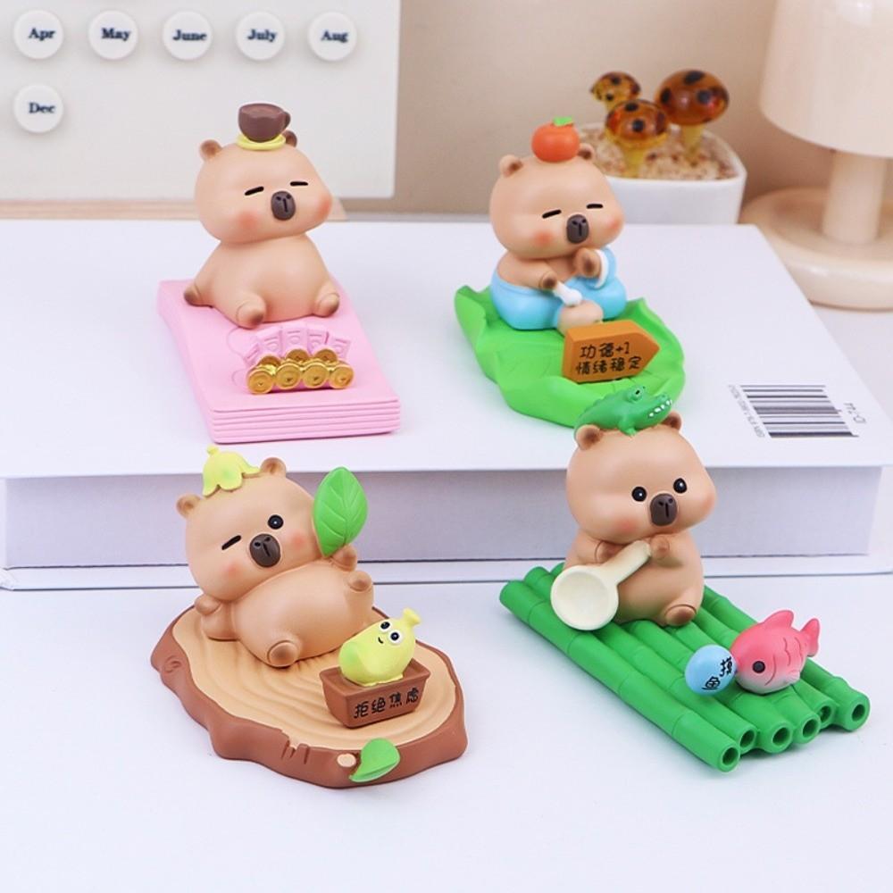 Desk Decor Capybara Mobile Phone Stand Figure Model Capybara Cell Phone Bracket Desktop Ornaments