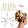 20Pcs Gold Alloy Gifts U-shaped Waved Hair Pins Hairclips Barrette