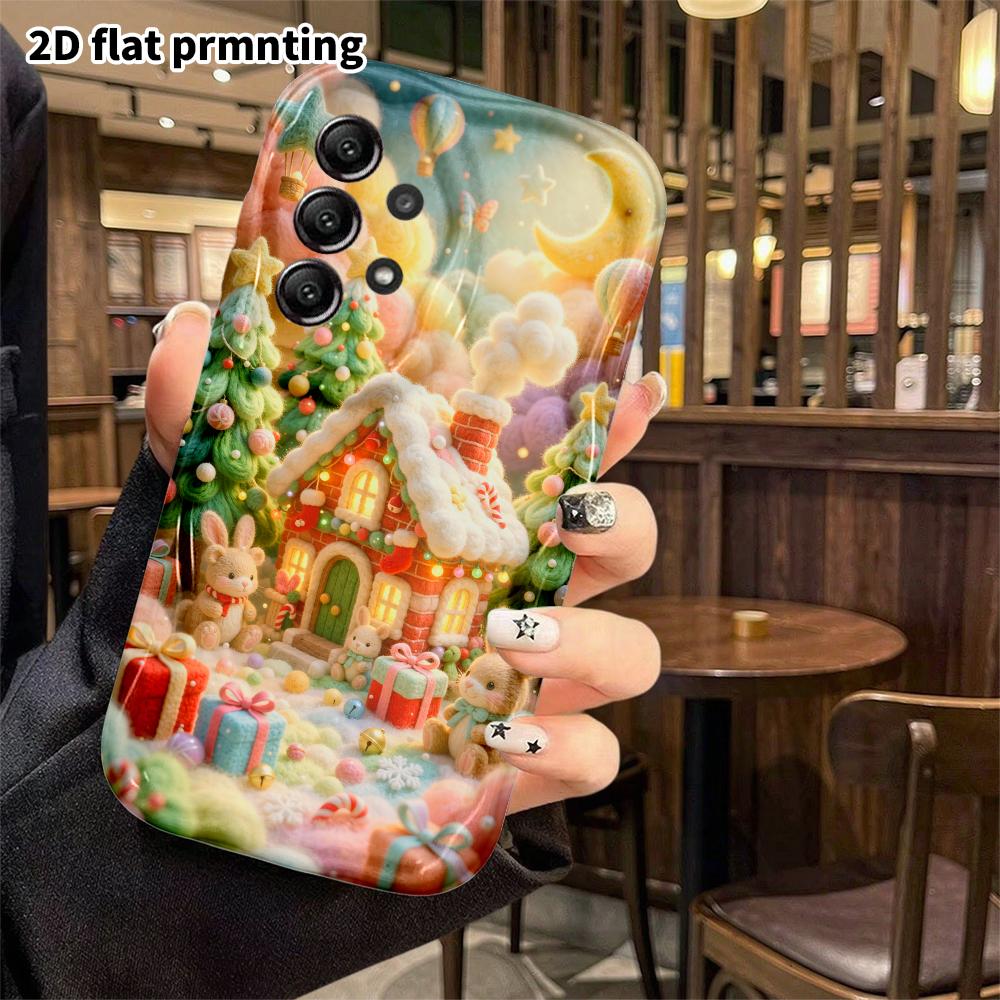 Phone Case: 2D flat, fits Samsung Galaxy A34 A35 M05 M06 S20 S22 S21 FE Plus 5G protective case, Christmas cottage, perfect holiday gift for Christmas